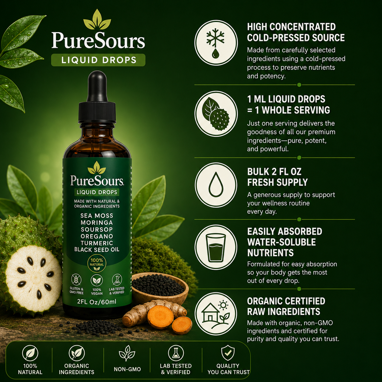 Pure Soursop 10 in 1 Liquid Drops Extract
